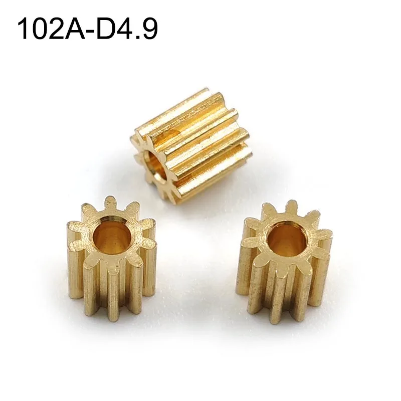 10 Teeth Width 5mm Copper Pinion OD = 4.9mm Non-standard Mechanical Motor DIY Gear Parts 3Pieces 102A 0.4M