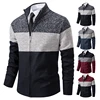 Cardigan sweater men's autumn and winter new stand-up sweater trend sweater coat 4