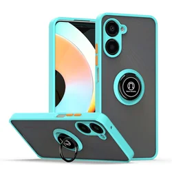 Shockproof Magnetic Matte Case with Ring Stand - Universal Phone Cover for Realme 10 4G (Sky Blue)