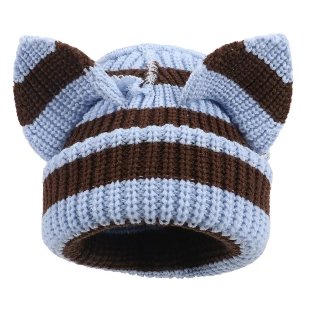 Elastic Winter Headwear Elastic Winter Hat Warm Stylish Women's Hat with Demon Ear Design Thick for Cold for Outdoor