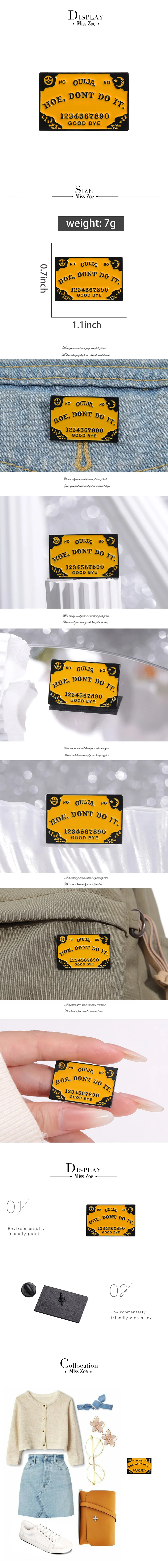 Ouija Board Pins benutzer definierte Sonne und Mond Bronze Broschen Revers Abzeichen Punk Gothic Schmuck Geschenk für Freunde – Detail 1