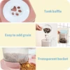 Automatic Cat Feeder Water Dispenser Set, 2 In 1 Tilted Automatic Pet Food And Water Feeder Gravity Food Feeder and Waterer 6