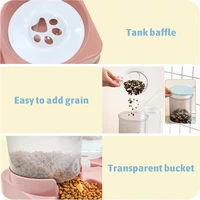 Automatic Cat Feeder Water Dispenser Set, 2 In 1 Tilted Automatic Pet Food And Water Feeder Gravity Food Feeder and Waterer 6