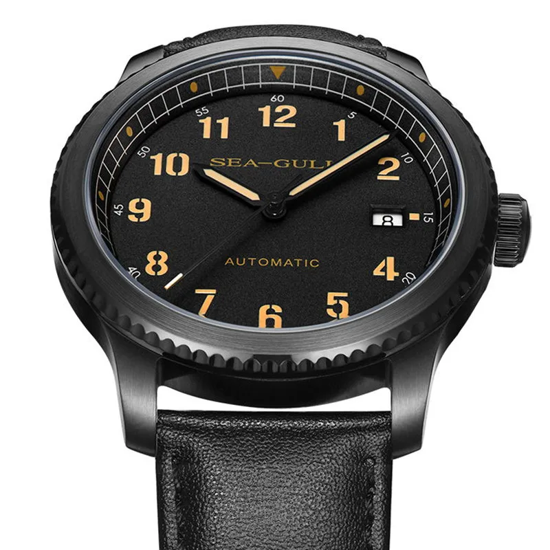 2022 Seagull Men's Watch Fashion Multifunction Belt Sapphire Luminous Automatic Mechanical Watch Pilot Series 819.33.6080H