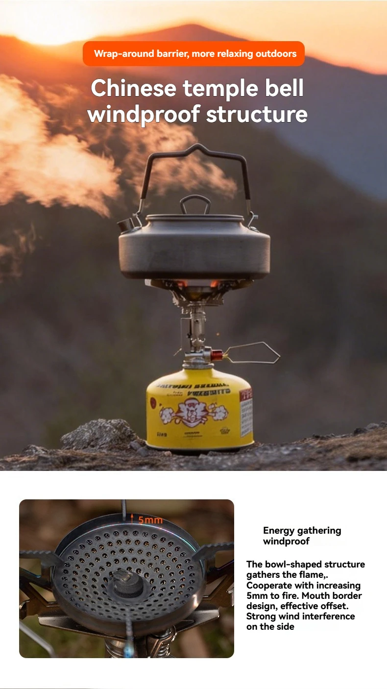 CAMPINGMOON XT-2F Titan-Raketenherd Tragbarer Outdoor-Camping-Gasofen Stabile Leistung Picknick-Kartuschenherd – Detail 7