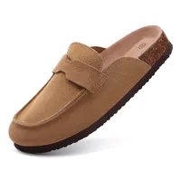 Bebealy sabots en daim de liège pour femmes nouvelles Mules authentiques hommes chaussures de pommes de terre de mode avec Support de voûte plantaire sabots confortables en liège pantoufles 6