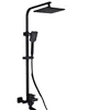 Black European Style Brass Shower Head Set With Three Functions High Pressure Spray For Home Bathroom Cold Hot Water System 1