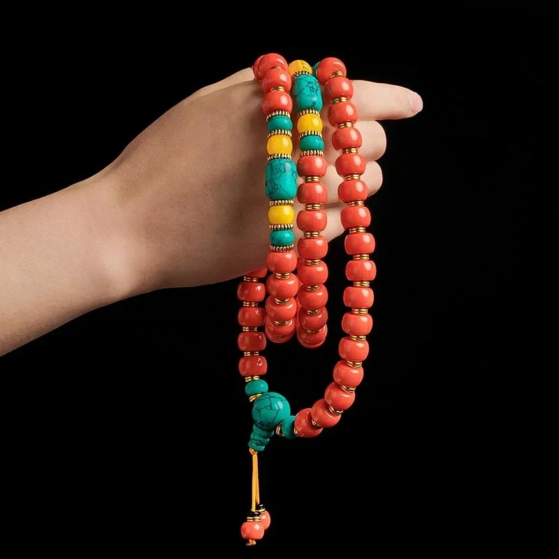 Bangjimedo Tibetan Buddha beads bracelet female Tibetan jewelry necklace pendant 108 rosary beads repair long Bracelet