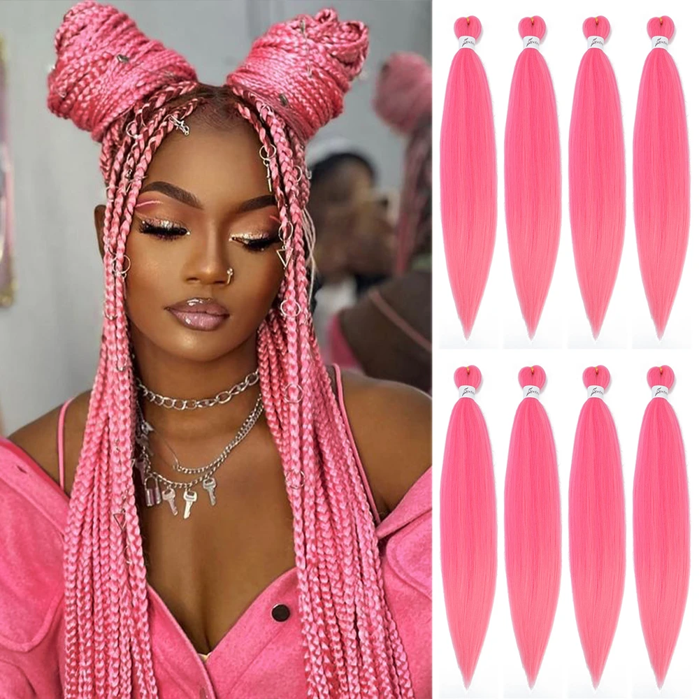 Pink Color Synthetic Braiding Hair Extension X-tress Pre Stretched Box  Senegalese Braids Dreadlocks 24" Crochet Hairpieces - Synthetic Braiding  Hair(for Black) - AliExpress