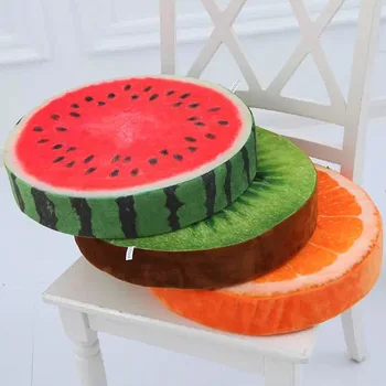 Coussin en forme de fruit de 33cm, pour lire et regarder le dos et la tête au lit, coussin rond non pelucheux 1