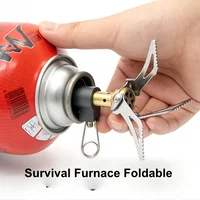 SSS-3000T Titanium Mini Camping Gas Burners  One-Piece Pocket Stove Outdooor Hiking Folding Cooking Furnace Portable ﻿
