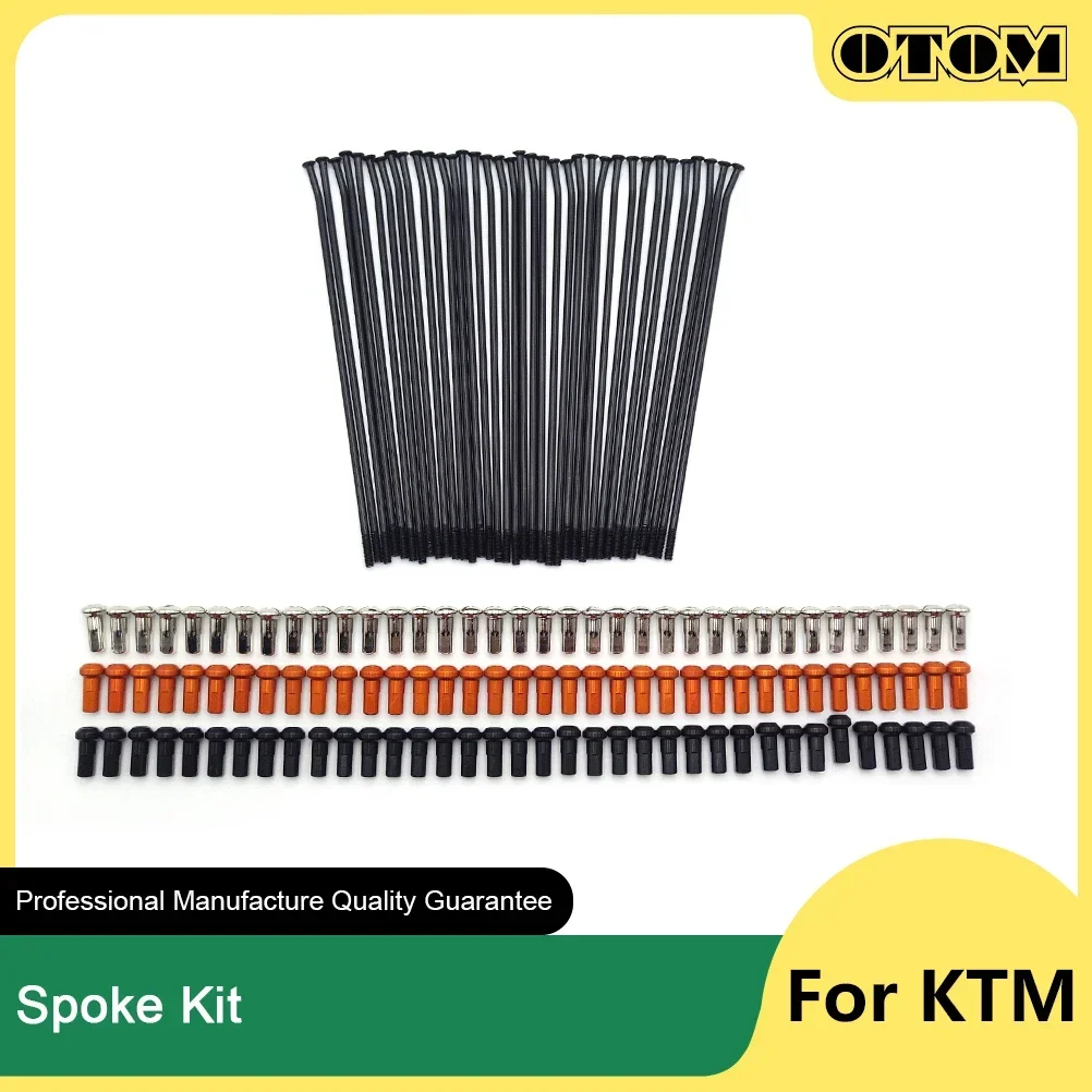 OTOM Motorcycle 21" Front 18" 19" Rear Spokes Black Electrophoresis Treatment Wheel Rim For KTM SXF125 EXCF530 XCFW TX FE FX FC dirt bike rim parts,motorcycle spokes