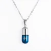 Fashion Pill Case Capsule Pendant Necklace Stainless Steel Mens Womens, 20inch Chain, Cross Medicine Keepsake Pendant Necklace 6