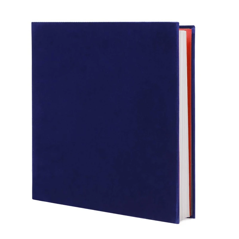 

Photo Album Scrapbook Velvet Cover Thick Pages With Protective Film Save Images Permanently,Best Gift Choice Blue