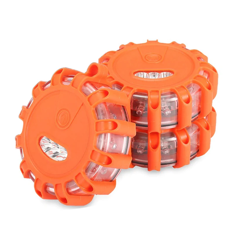 3pcs Road Flares Emergency Lamp Flashing Warning Light Red LED Disc Car