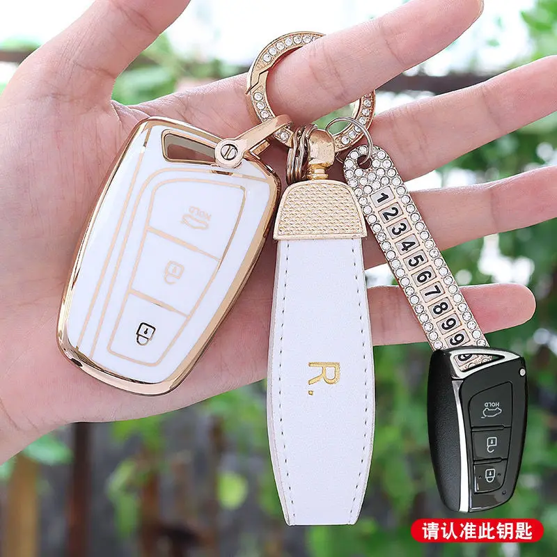 TPU Car Key Case For Hyundai Grand Santa Fe 3 DM Ix45 Ix35 Genesis DH Grandeur Azera HG Equus 2013 2016 Cover Shell Accessories