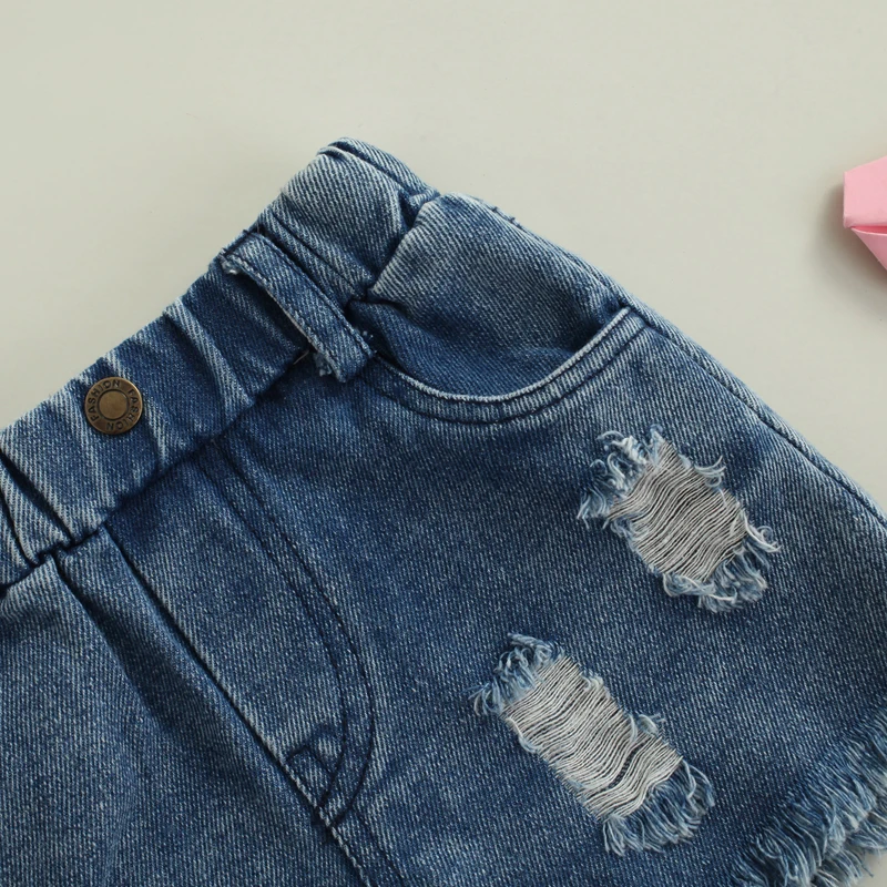 Girl Clothes Set 3PCS Letter Sleeveless Top Denim Shorts Suit Girl Outfits Baby Children Clothing for Kid Cute Toddler Outfit 6