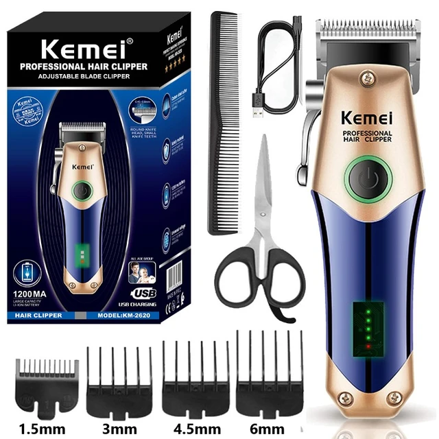 Kemei professional hair clipper adjustable hair trimmer for men electric  powerful beard rechargeable hair cut barber machine - AliExpress