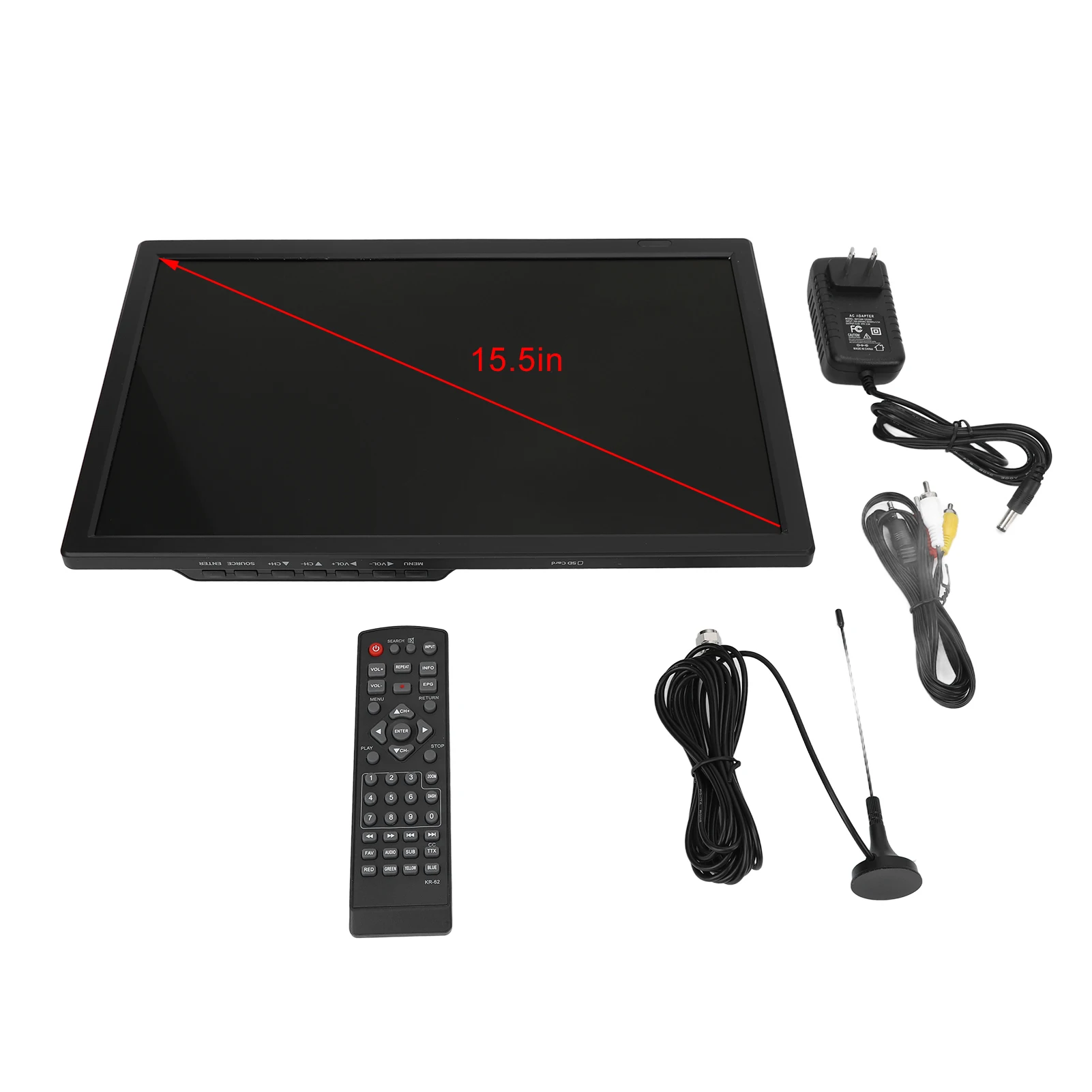 15.5 Inch Digital TV ATSC High Sensitivity Portable Digital Television US Plug 110‑220V