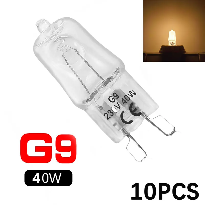 220-230V Oven Light Bulb G9 High Temperature Bulb Steamer Light G9 Oven Lighting 40w Halogen Globe Lamp halogen lamp