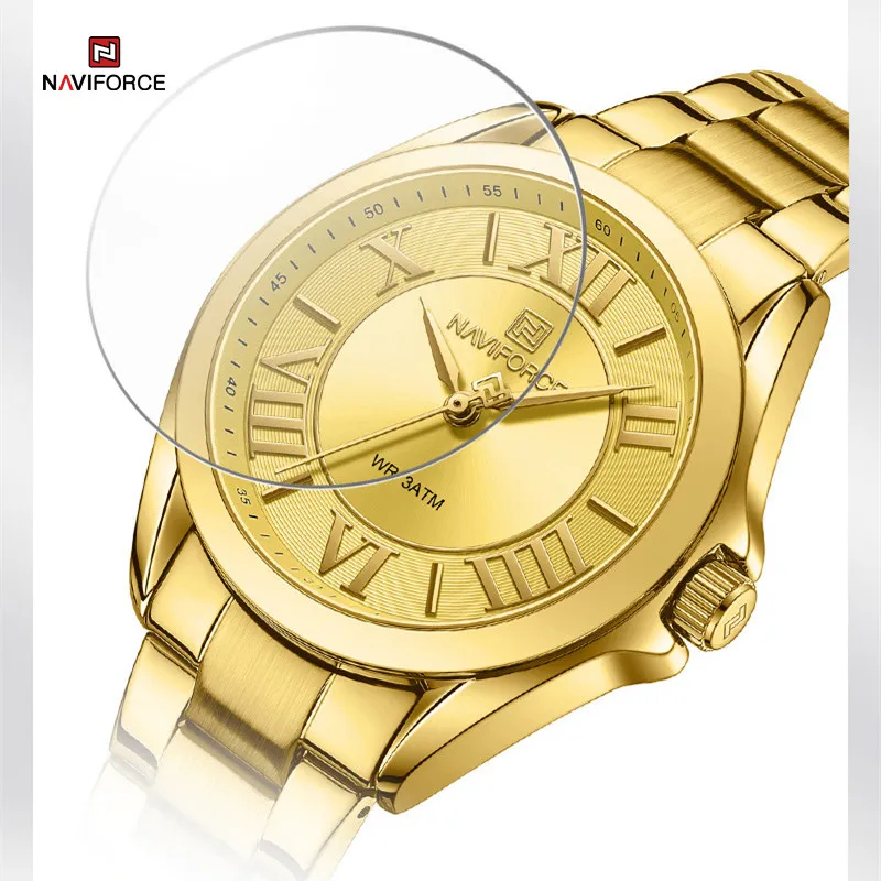 NAVIFORCE High Quality Women Watches Waterproof Stainless Steel Fashion Ladies Watch Woman Quartz Wristwatch Relogio Feminino