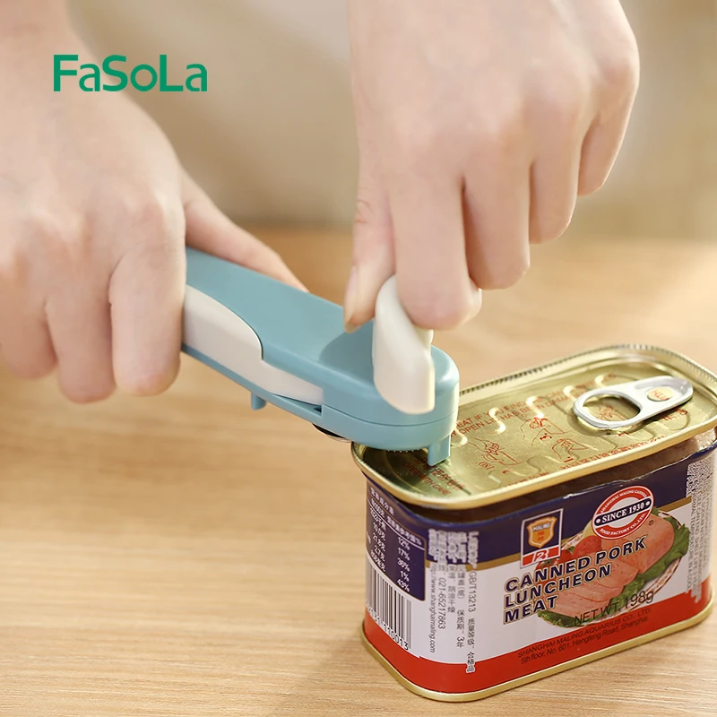 Can Opener Kitchen Tools Professional Stainless Steel Manual Smooth Edge Bottle Opener Side Cut Jar FaSoLa