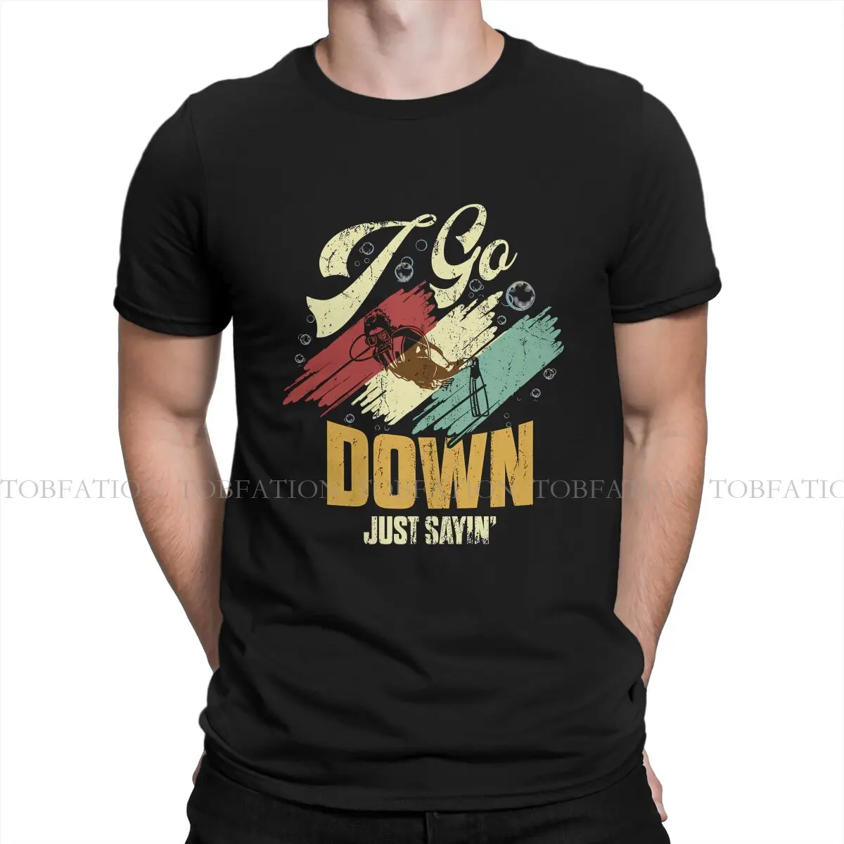 I Go Down Just Dicing Scuba Diving Essential Men Tshirt Dive Scuba Diving O Neck Top 100% Cotone T Shirt Idea Regalo Di Alta Qualità