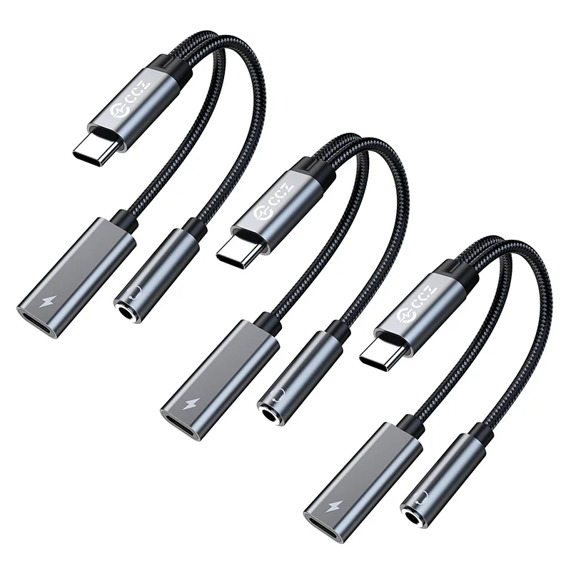USB-C Audio and Charging Splitter Dongle with 3.5mm Headphone Jack and 15W Power Delivery