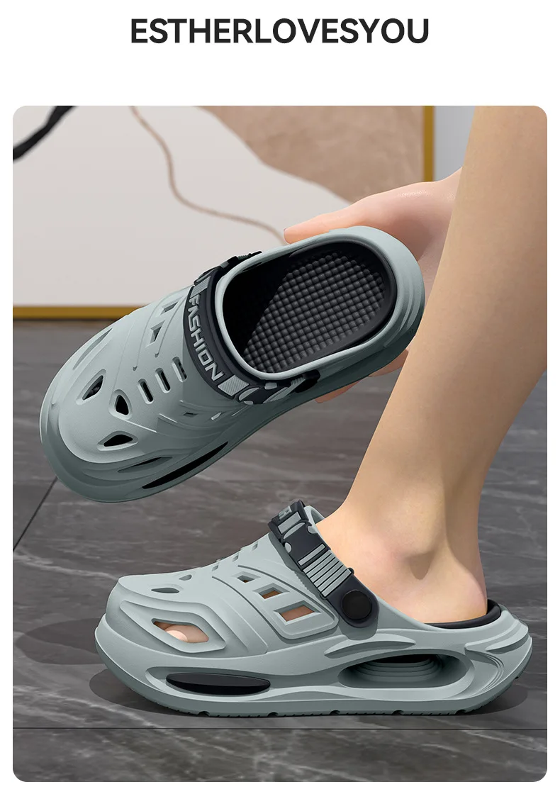Sommer Unisex Dicksohlige Lochschuhe mit Rutschfesten und Geruchshemmenden Eigenschaften Geeignet für Medizinische Anwendungen und Tragbar im Freien – Detail 10