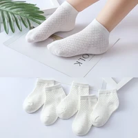Summer White Mesh Children Cotton Socks Boys Girls Sports socks Spring Baby Skin-friendly Cotton socks  5Pairs 2