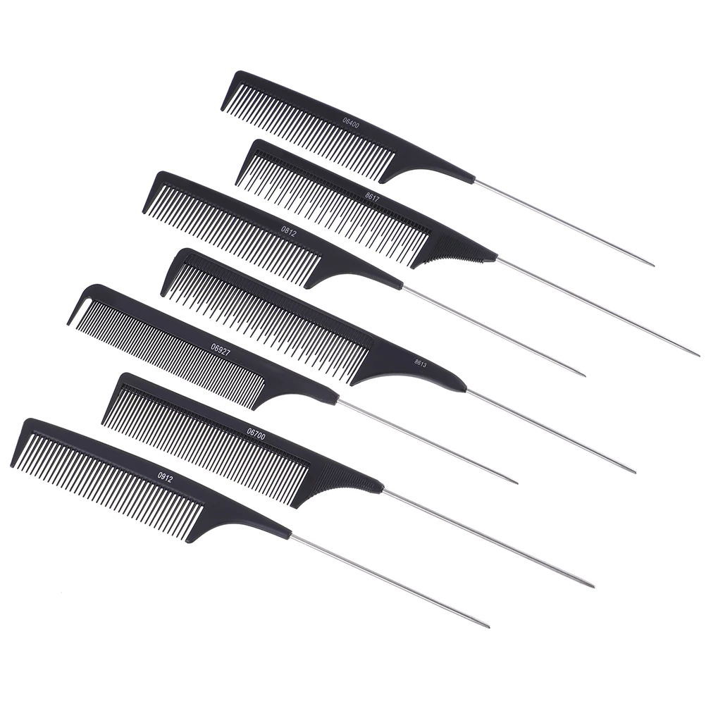 Professional Anti Static Pointed Tail Hair Styling Comb Hair Dye Brush Barber Steel Needle Pin Rat Tip Combs Barber Accessorie 4