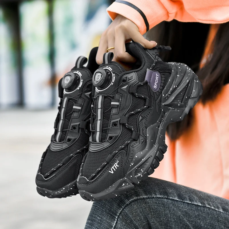 

Rotary Buckle Running Shoes For Men Women Anti-Slippery Trendy Sneakers Unisex Outdoor Jogging Breathable Sports Shoes Zapatilla