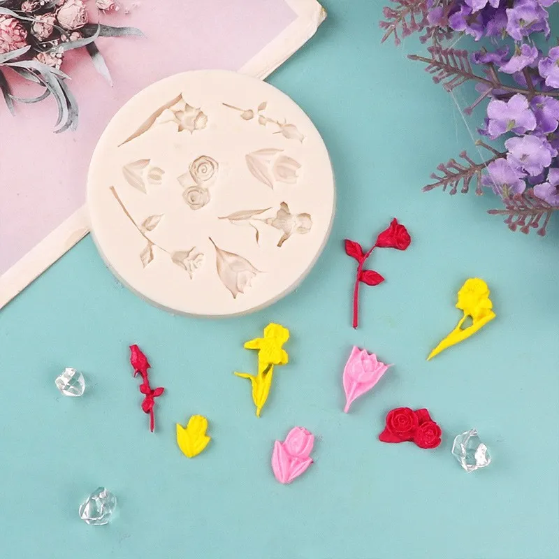 

Различные виды цветов, силиконовая форма, искусственное украшение для торта, бумажная чашка для шоколада, десертные аксессуары, кухонная выпечка