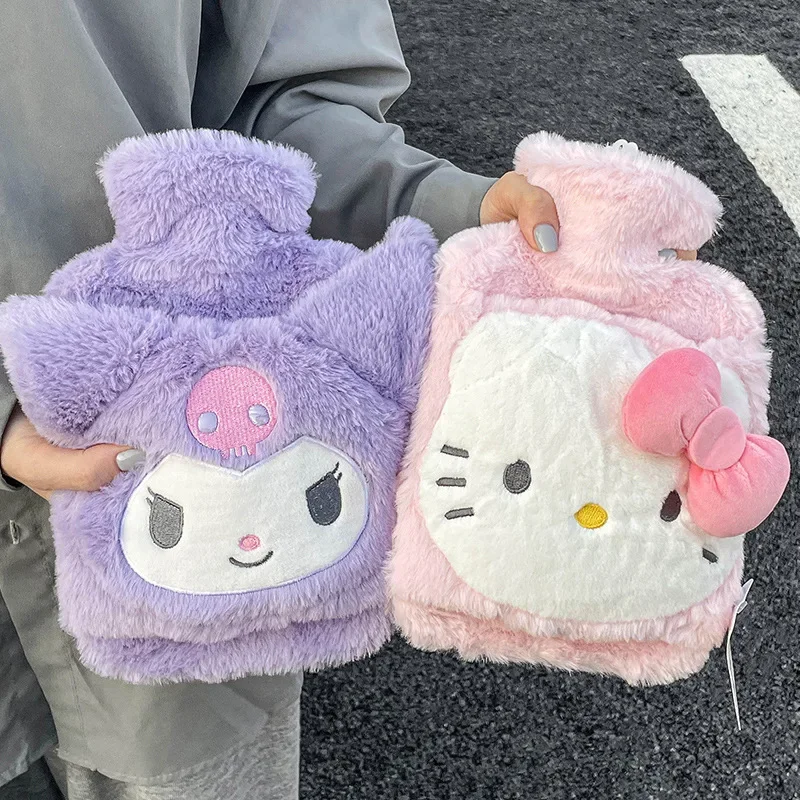 

1000ml Sanrio Hello Kitty My Melody Cinnamoroll Hot Water Bag Portable Water-filled Pvc Plush Winter Cartoon Warming Supplies