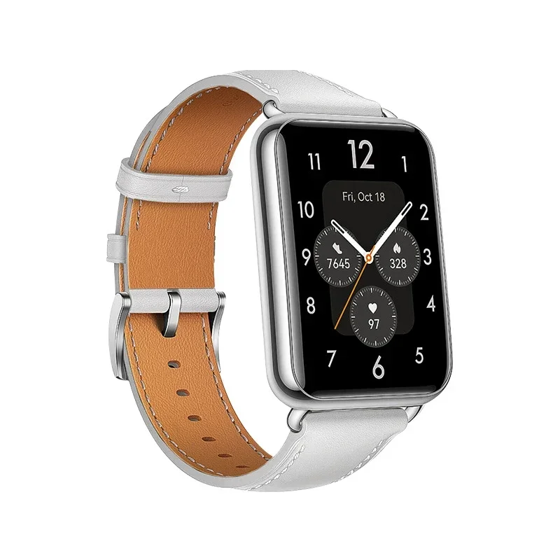 Lederband Für Huawei Uhr Fit 2 Smartwatch Band Ersatz Sport Armband retro Echte Armband Huawei Fit 2 Zubehör – Detail 3