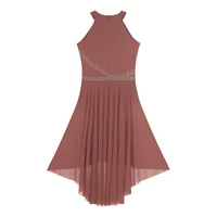Womens Modern Lyrical Dance Dress High-Low Tulle Rhinestone Ballet Gymnastics Leotards Figure Skating Performance Costume 2028 - Image 2