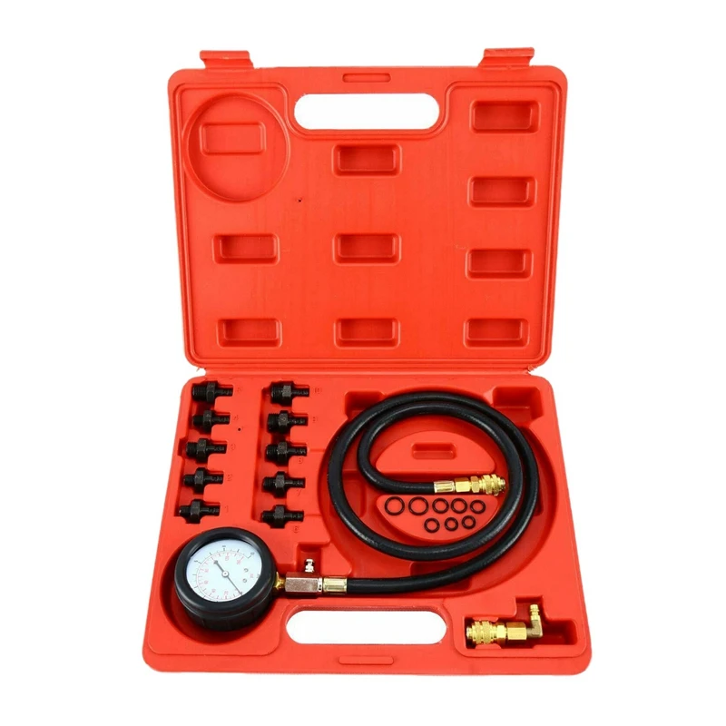 

12 Piece Engine Oil Pressure Test Kit Tester Car Garage Tool Low Oil Warning Devices