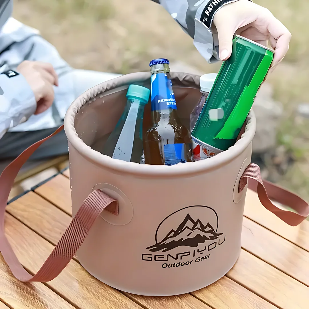 5/10/20L Folding Portable Bucket with Cover Car Wash Fishing Bathroom Tool Silicone Bucket Outdoor Camping Household Supplies