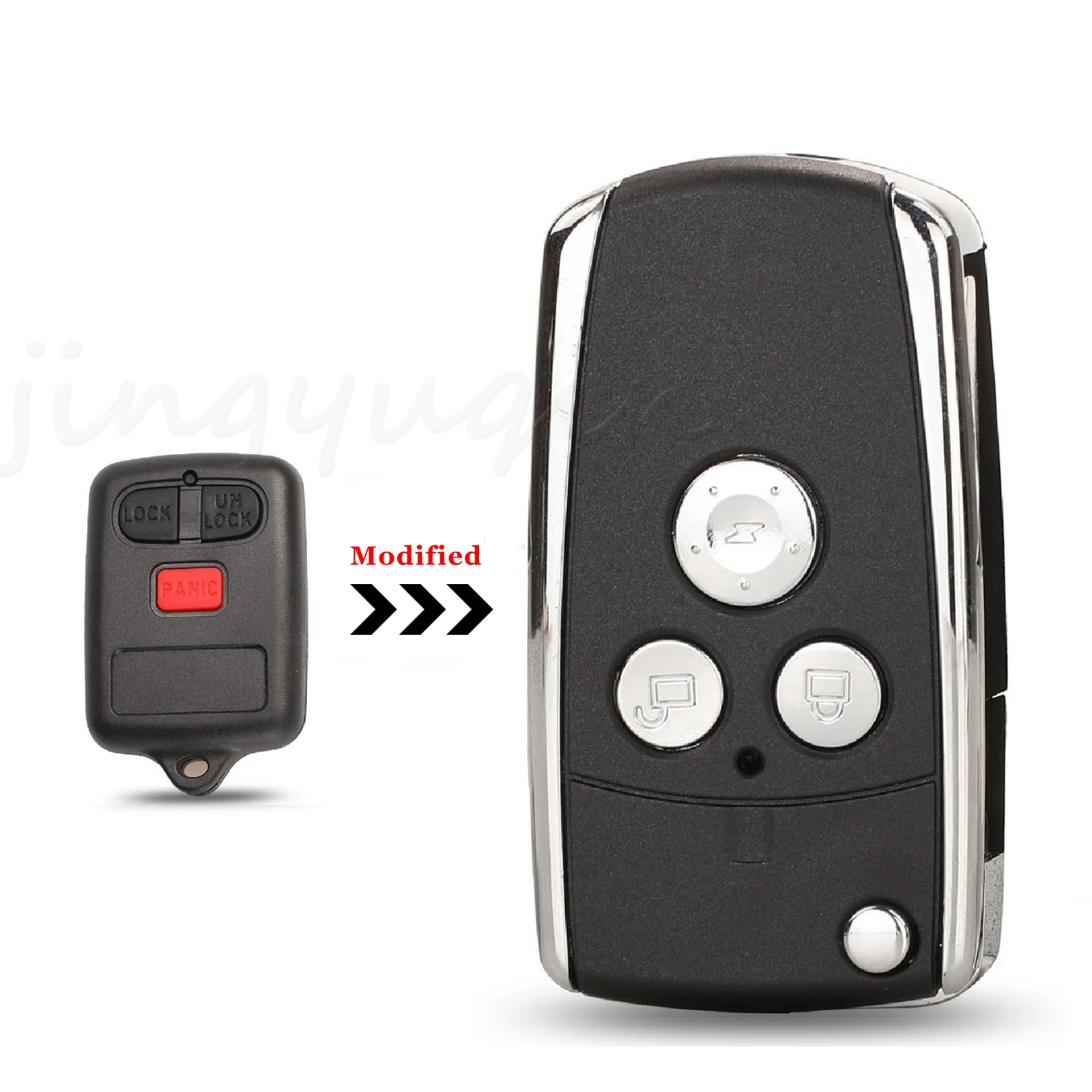 

Jingyuqin 3 Buttons Remote Car Key Case For BYD F3 F3R Folding Flip Remote Key Shell Car Key Blanks Car Accessories