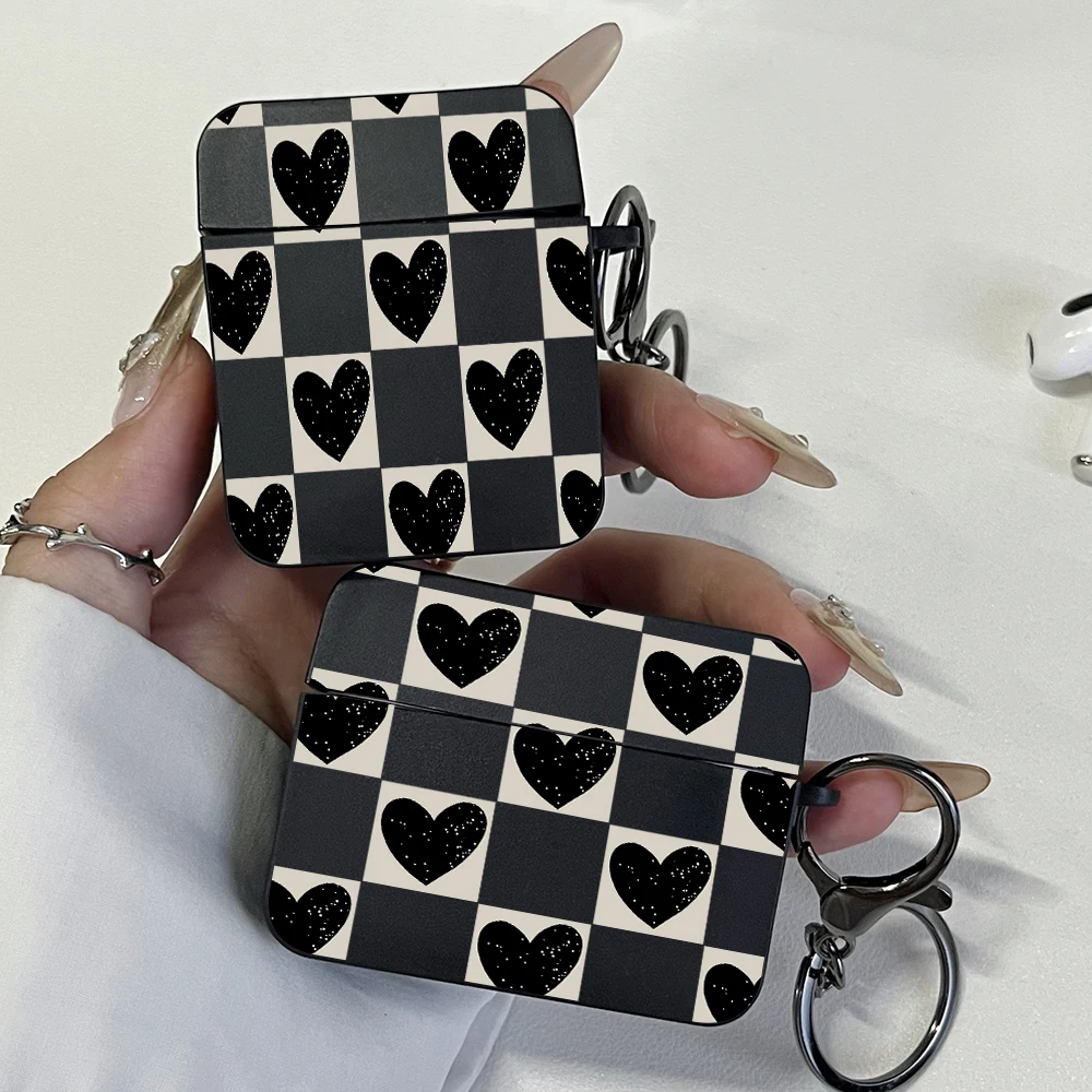 Black Retro Checkerboard Earphone Case for AirPods