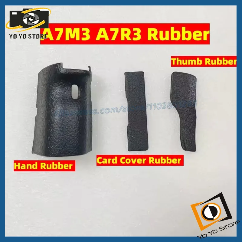 Camera Body Rubber Grip + Rear Thumb + Memory Card Cover for Sony A7RM3 A7RIII A7M3