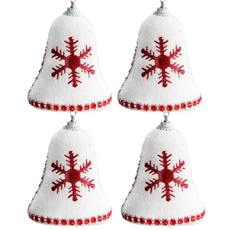 

4pcs Bells Christmas Decor Festive Wooden Holiday Bells Christmas Tree Pendant Party Favors xmas Home Decoration Supplies