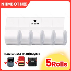 5 Rolls NIIMBOT B21 B1 Thermal Label Paper Clothing Price Food Self-adhesive Tag Waterproof Office Pocket for Label Printer B3S