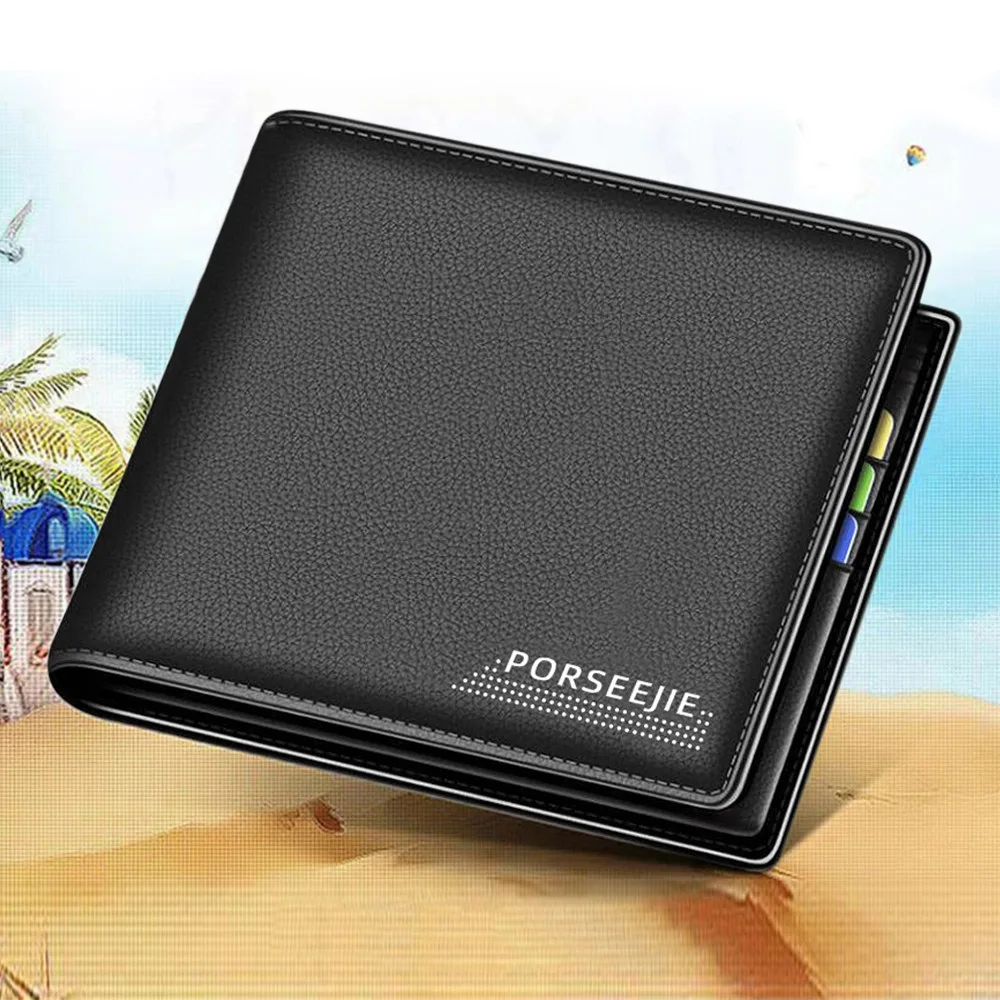 

Портативный Короткий Мужской кошелек в классическом стиле, мини-кошелек для монет с защитой от кражи, сумка для денег из искусственной кожи для студентов