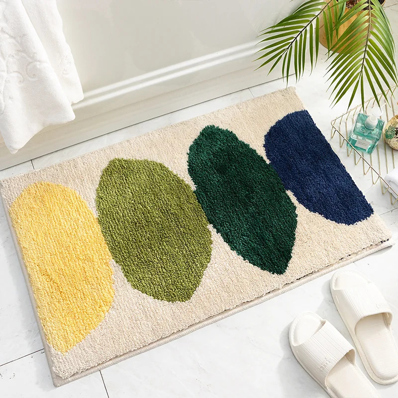 Super Absorbent Bath Flocking Mat Bathroom Rug Non slip Entrance