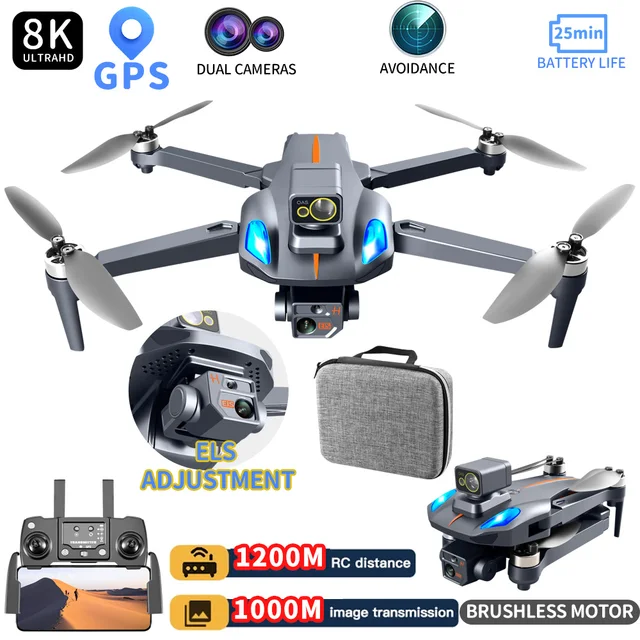 K911 MAX GPS Drone 4K Professional Obstacle Avoidance 8K Dual HD Camera Brushless Motor Foldable Quadcopter RC Distance 1200M 1