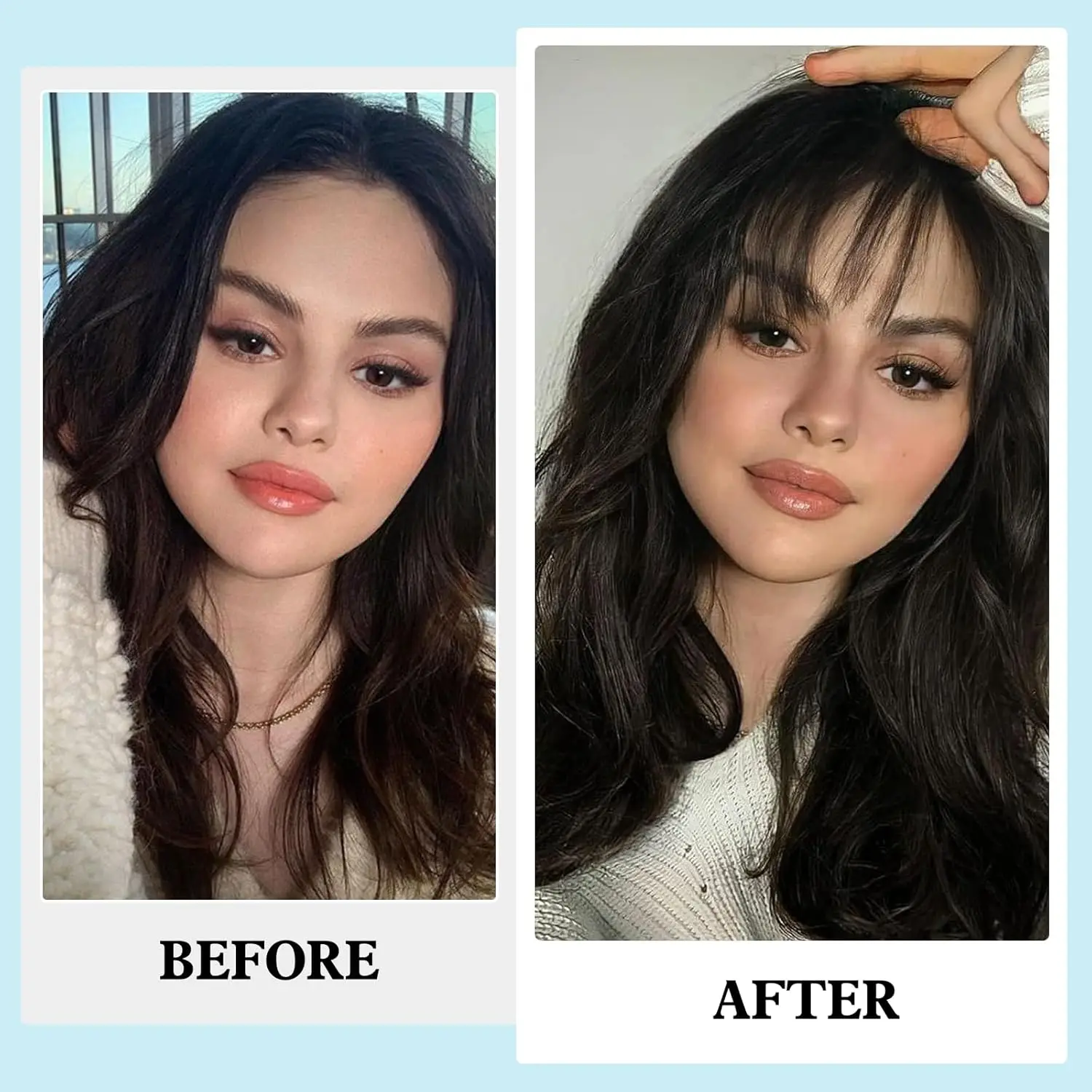 Human Hair Bangs 100% Human Hair Wispy Bangs Hair Clip