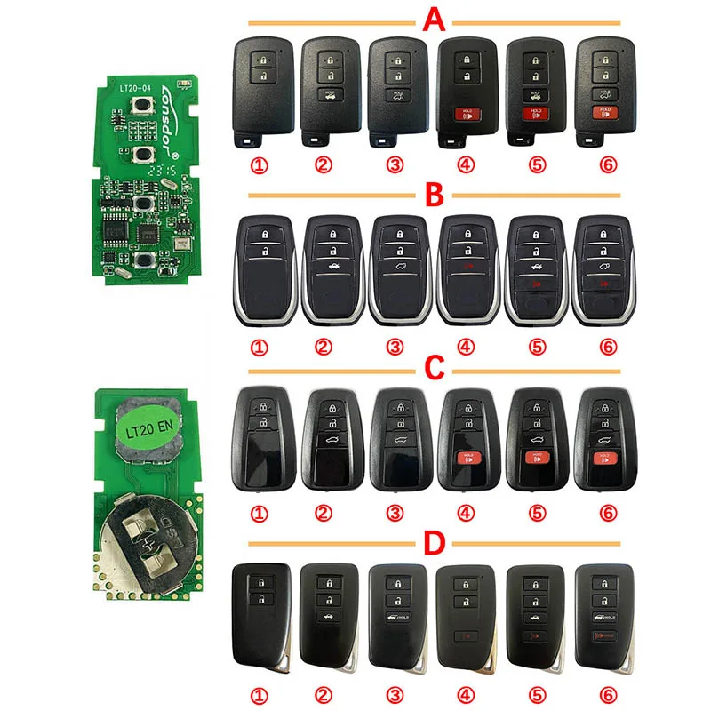 

KH048 Universal Lonsdor Toyota Corolla Prius Land Cruiser 8A Type Smart Key Board For 312/314/315/433/434Mhz 0020 2110 P4 AA A9