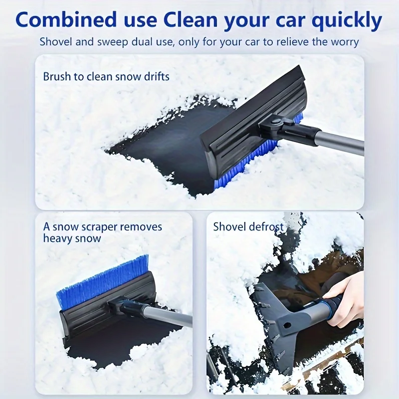 Window Snow Scraper Multi Functional Car Winter Snow Shovel Cleaning Brush Defroster Car Windshield Accessories