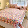 2025 New All-cotton Single Bedding Printed Tulip Bedspread Skin-friendly Breathable Mattress Cover 360 Degree Wrap with Elastic 1